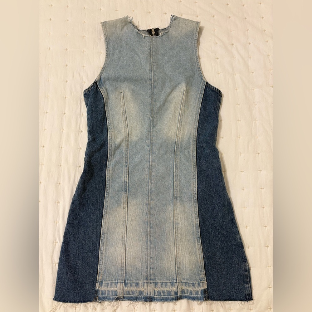 Zara Two-Tone Denim Dress